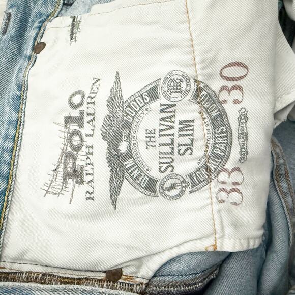 POLO RALPH LAUREN | Sullivan Slim Repaired Arroyo Laguna Aztec Patchwork | 33x30 - Picture 14 of 14